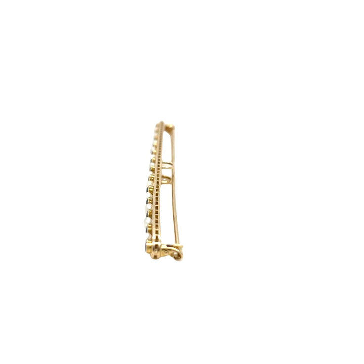 14K Yellow Gold Sapphire Bar Pin