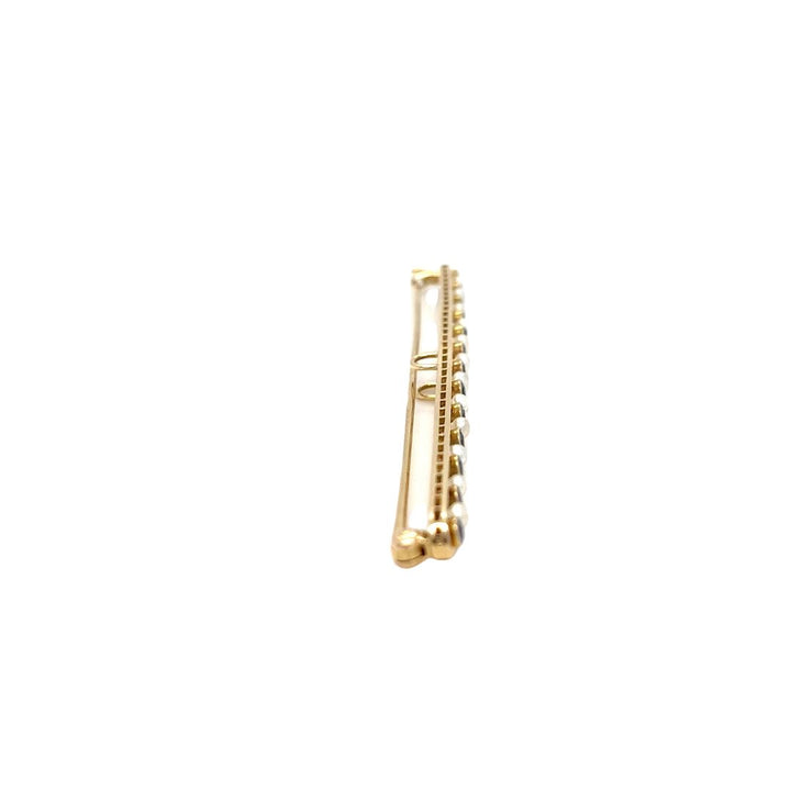 14K Yellow Gold Sapphire Bar Pin