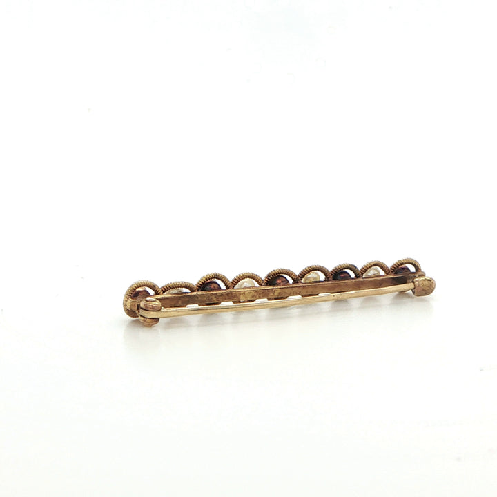 14K Yellow Gold Sapphire & Pearl Pin