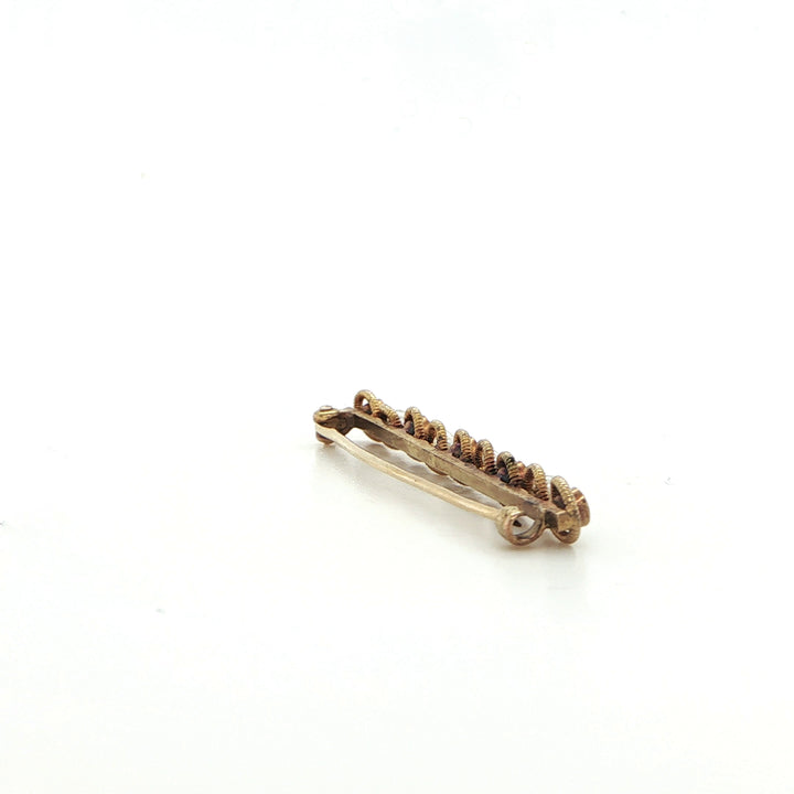 14K Yellow Gold Sapphire & Pearl Pin