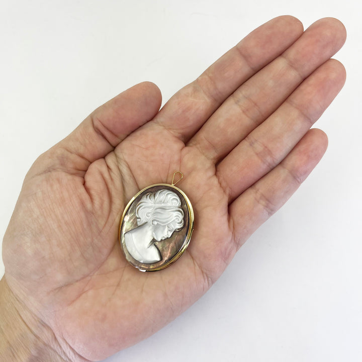 Mother-of-Pearl Cameo Pin & Pendant