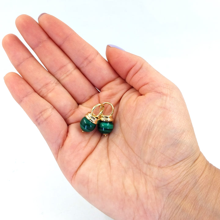 Malachite Hoop Dangles