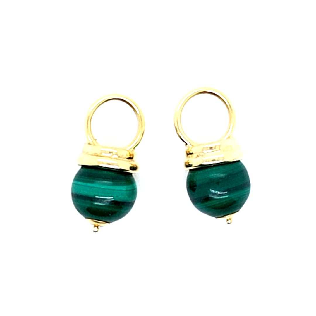 Malachite Hoop Dangles