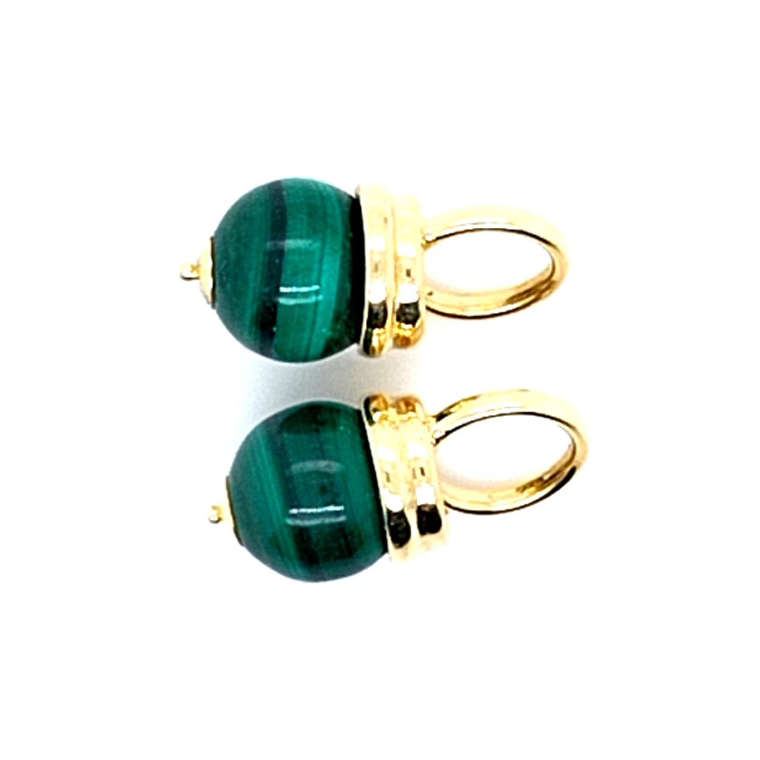 Malachite Hoop Dangles