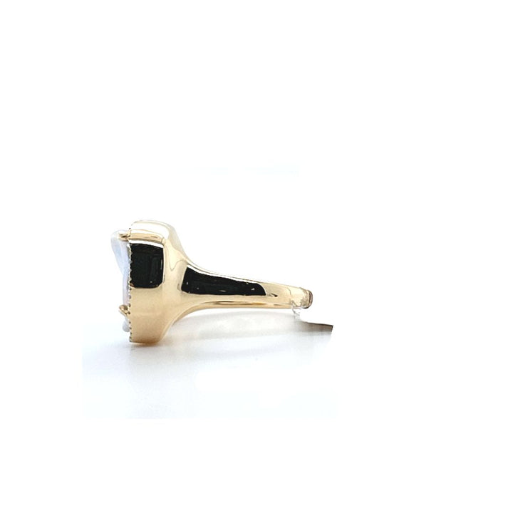 Pearl and Diamond Open Ring
