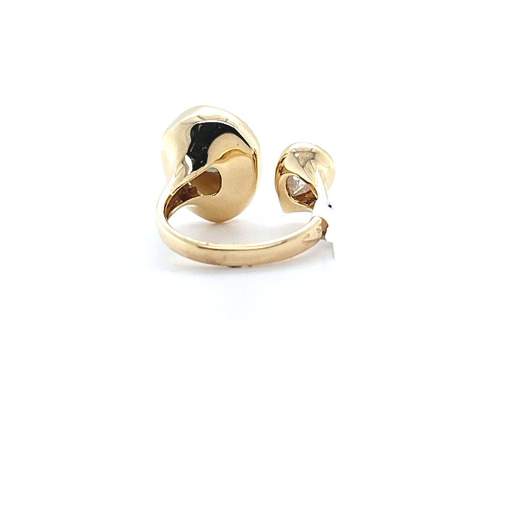 Pearl and Diamond Open Ring