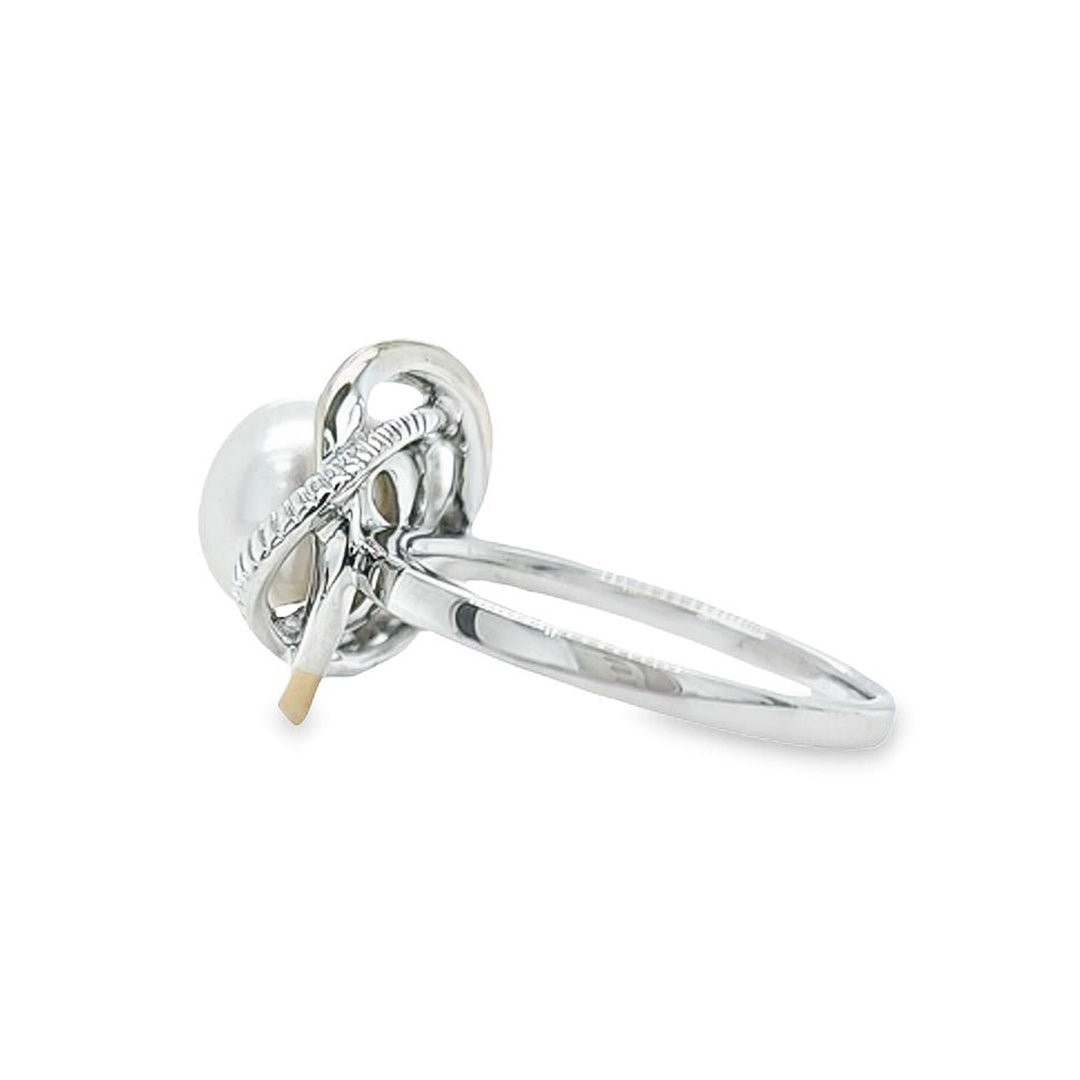 9mm White Freshwater Cultured Pearl Ring