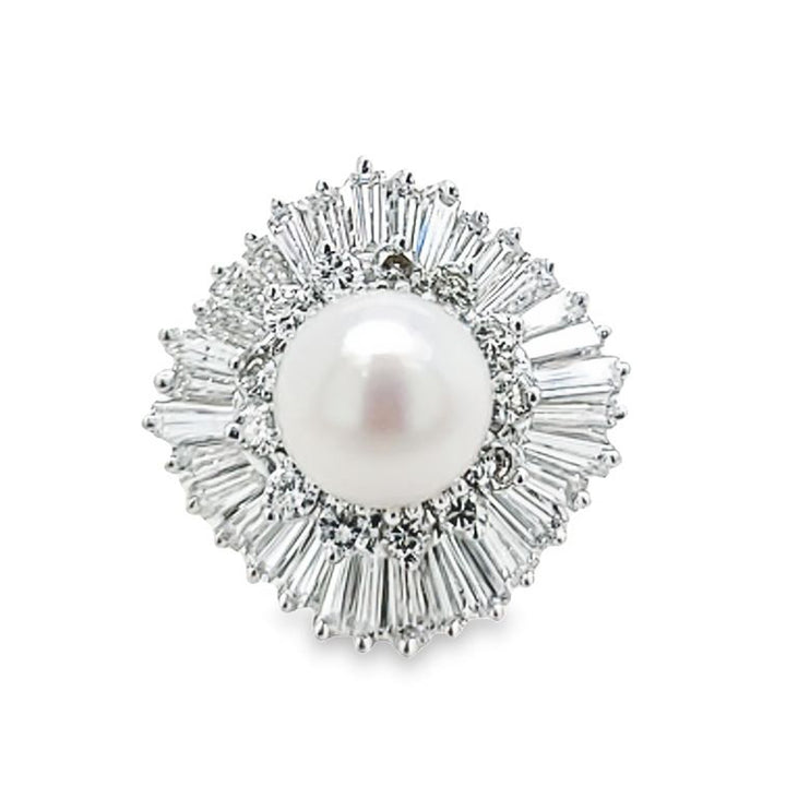 Cultured Pearl and Diamond Ballerina Ring