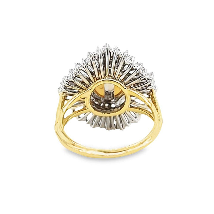 Cultured Pearl and Diamond Ballerina Ring