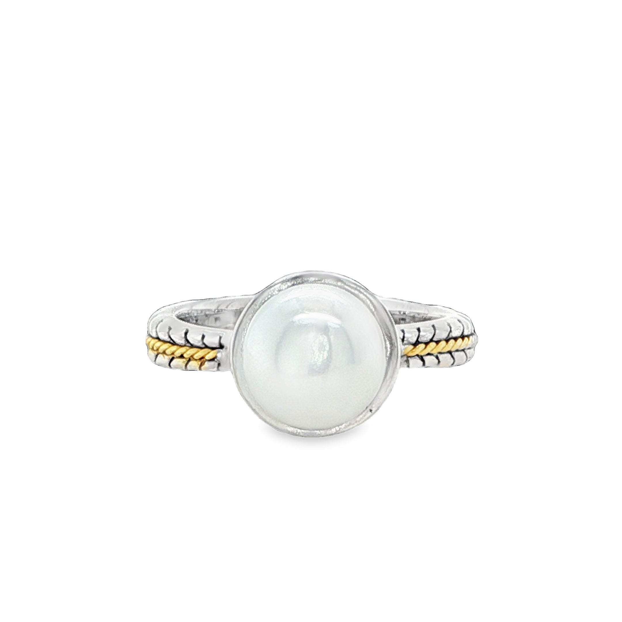 EFFY 18K Gold Sterling Silver Pearl Ring Coral Gables Jae's Jewelers