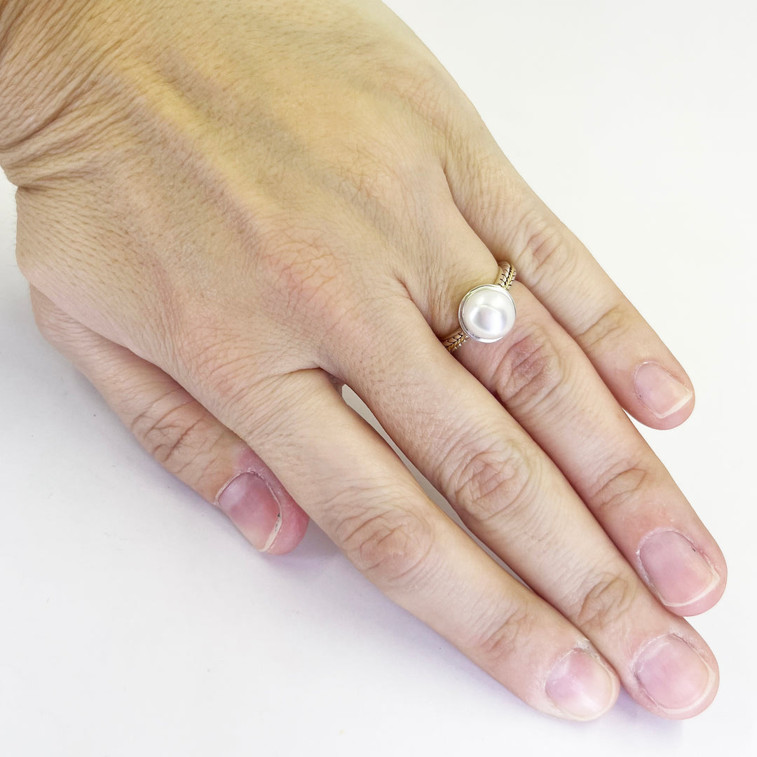 EFFY 18K Gold & Sterling Silver Pearl Ring