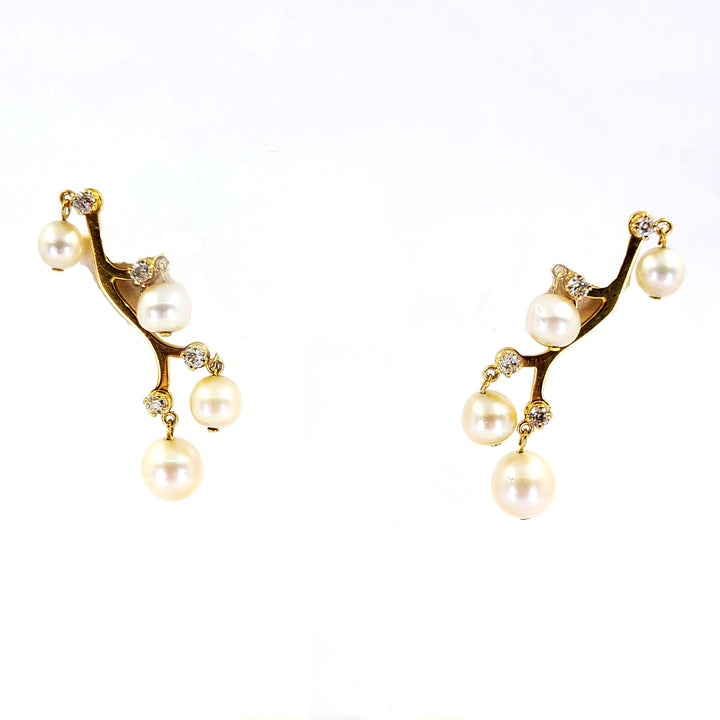 Antique Pearl and Diamond Earrings