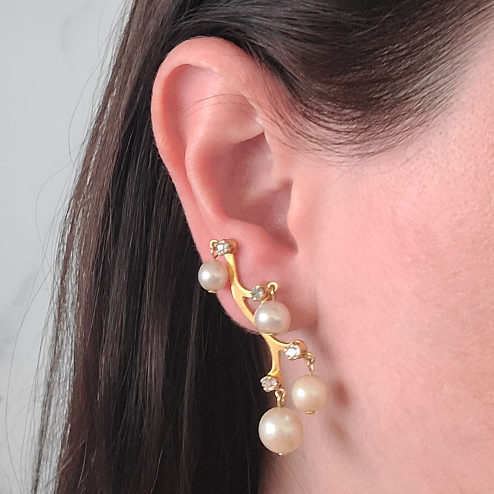 Antique Pearl and Diamond Earrings