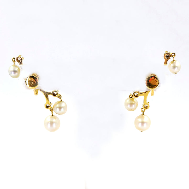 Antique Pearl and Diamond Earrings