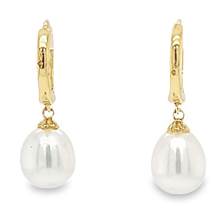 Pearl and Diamond Drop Earrings