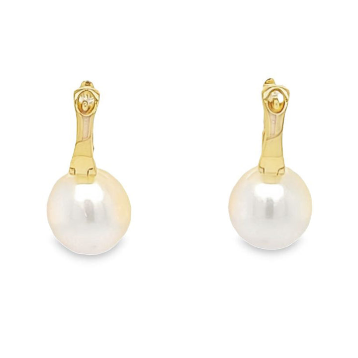 8mm Pearl and Diamond Drop Earrings