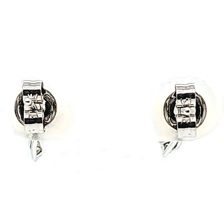 7mm Pearl and Diamond Stud Earrings