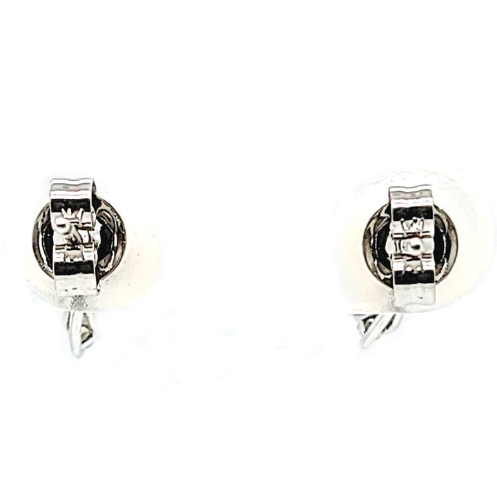 7mm Pearl and Diamond Stud Earrings