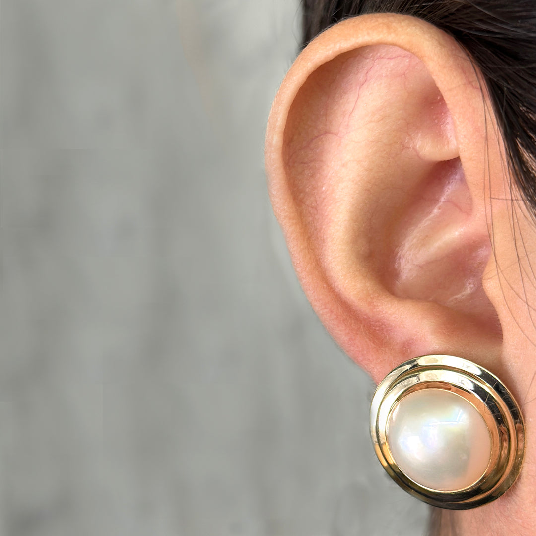 Mabe Pearl Stud Earrings