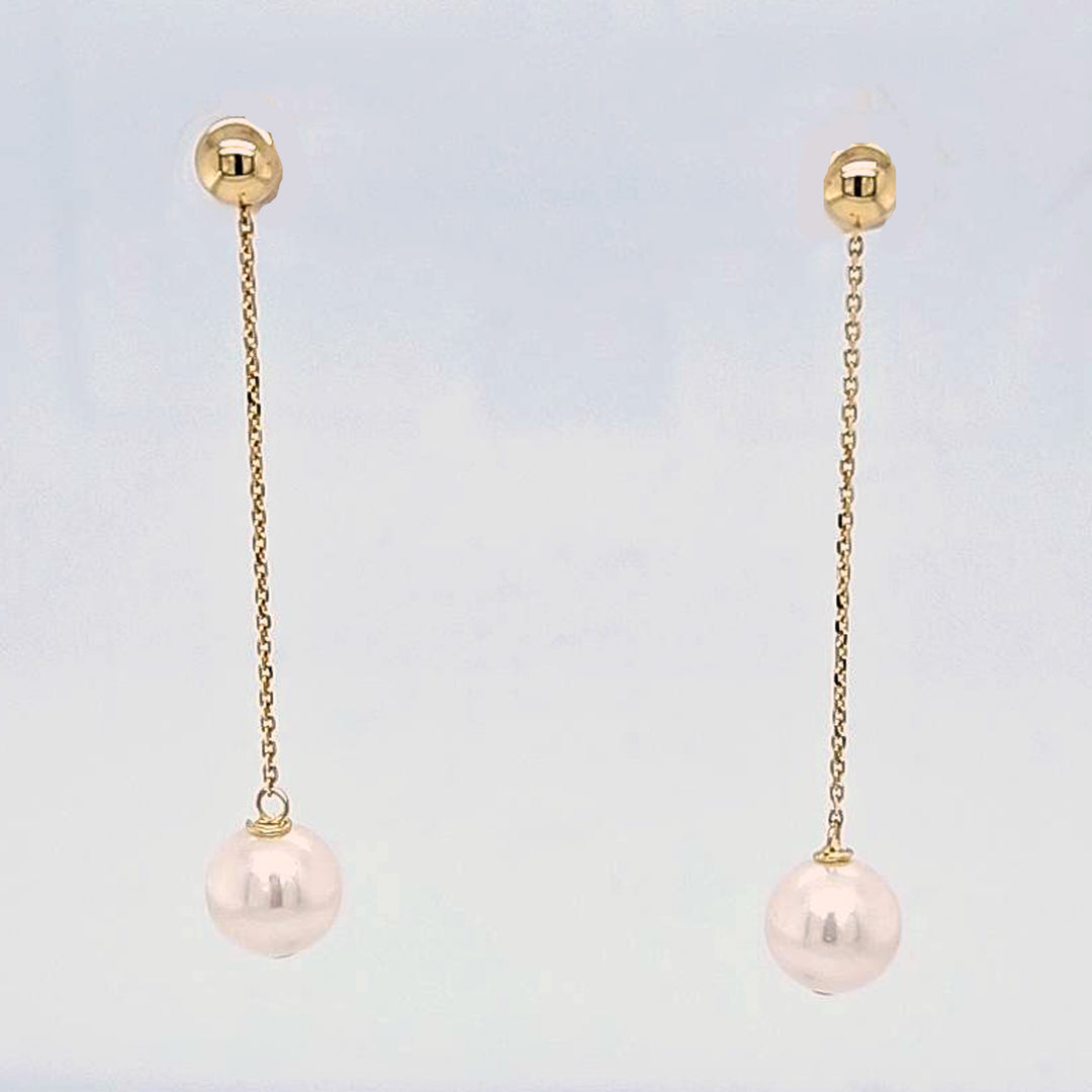 Pearl Drop Chain Earrings