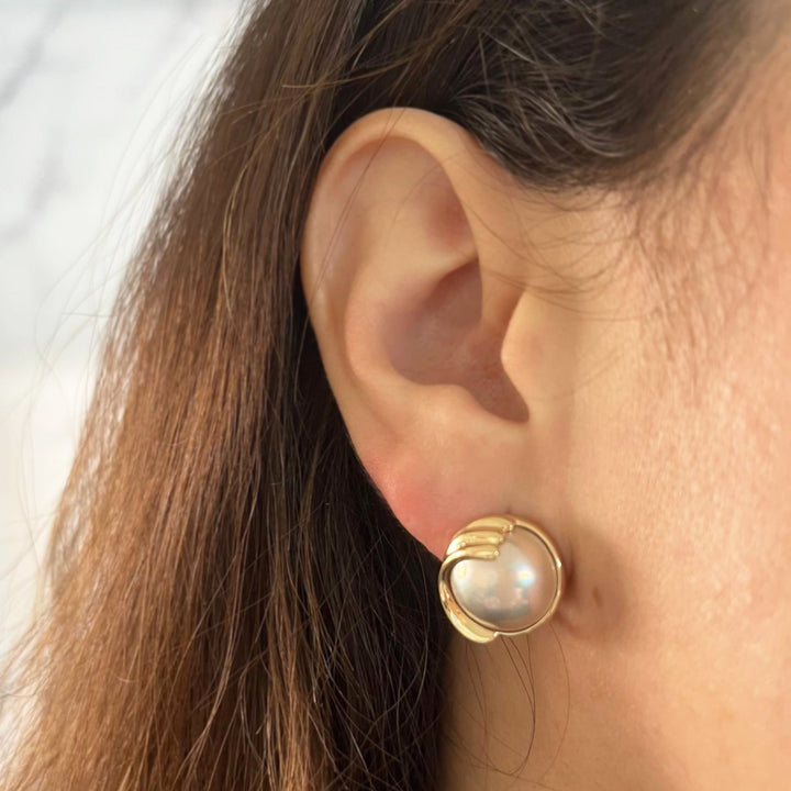 Mabe Pearl Stud Earrings