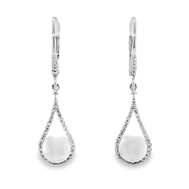 Pearl and Diamond Drop Earrings