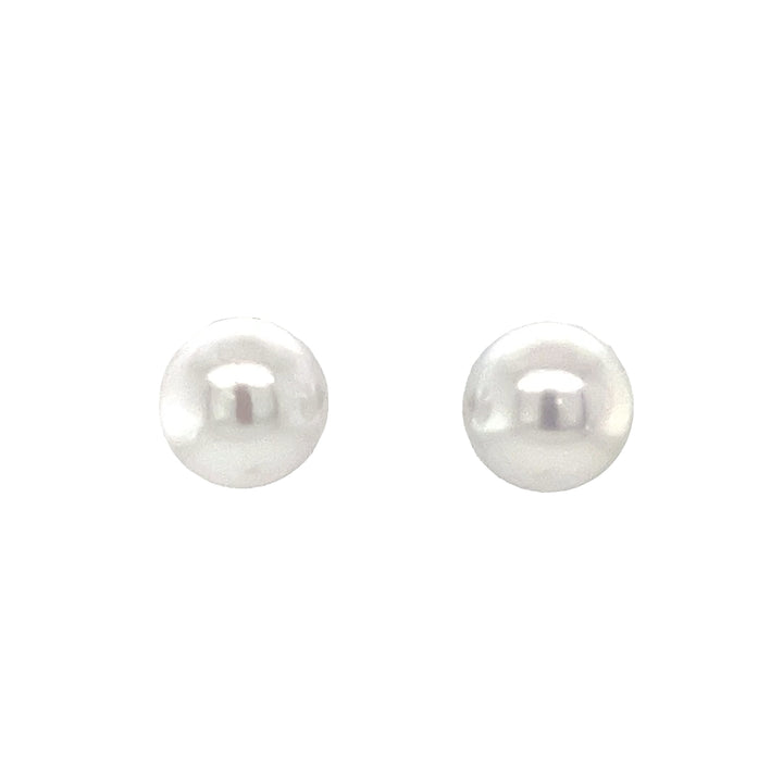 14K White Gold South Sea Pearl Stud Earrings