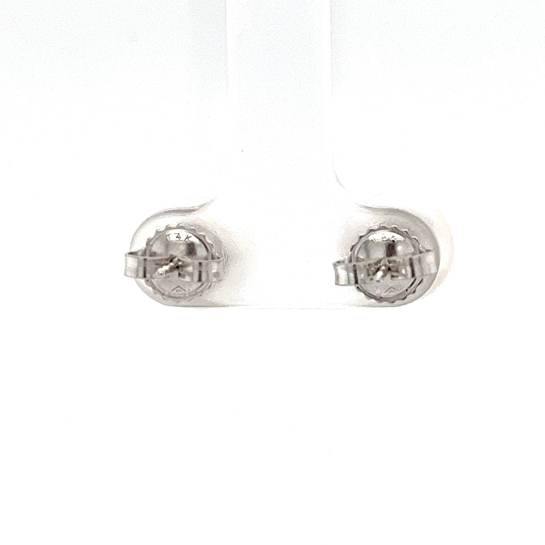 14K White Gold South Sea Pearl Stud Earrings