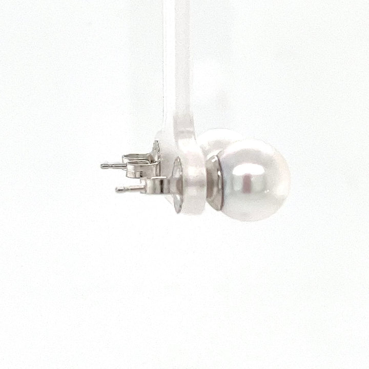 14K White Gold South Sea Pearl Stud Earrings