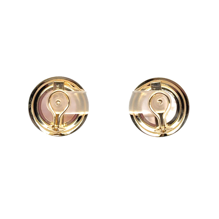 14K Yellow Gold Bezel-Set Mabe Pearl Stud Earrings