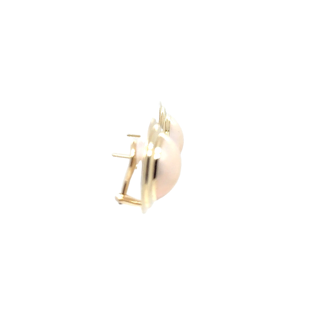 14K Yellow Gold Bezel-Set Mabe Pearl Stud Earrings