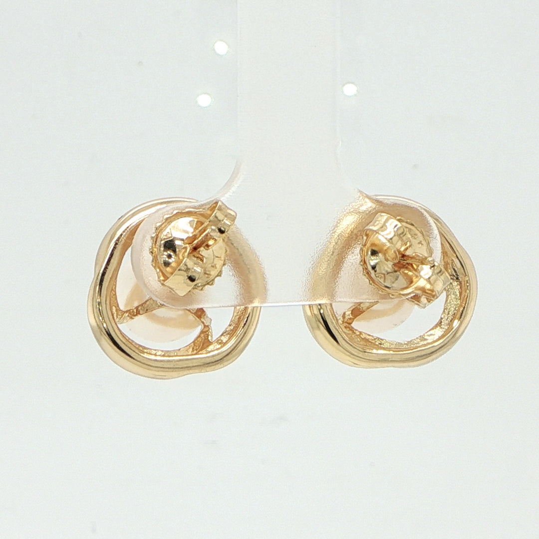 14K Yellow Gold Cultured Pearl Stud Earrings