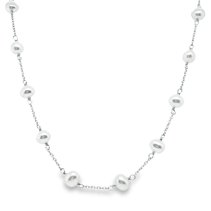 Tin Cup Pearl Necklace