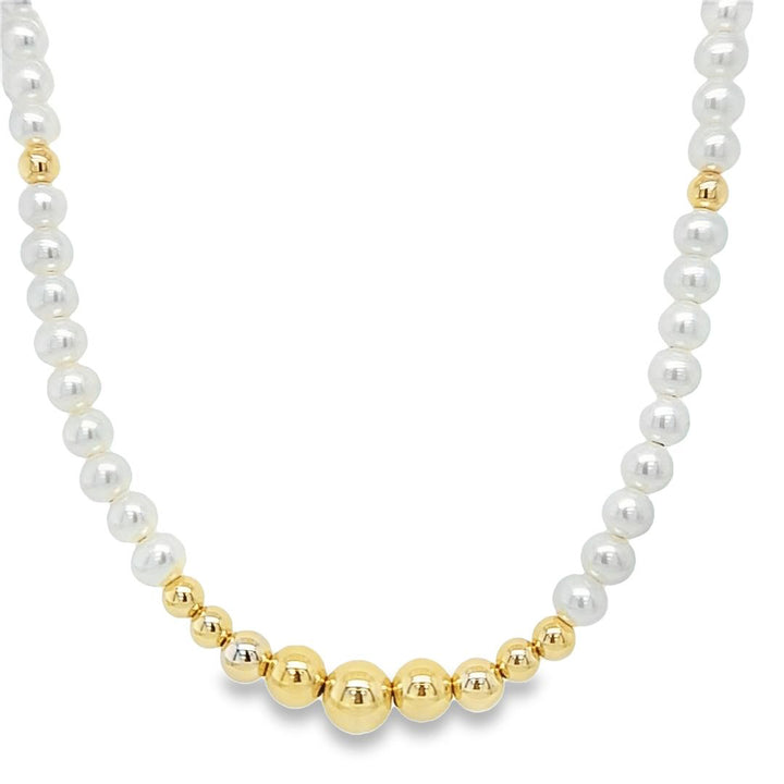 Pearl and Gold Bead Necklace