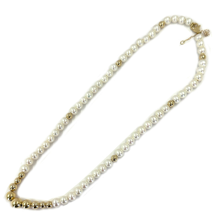 Pearl and Gold Bead Necklace