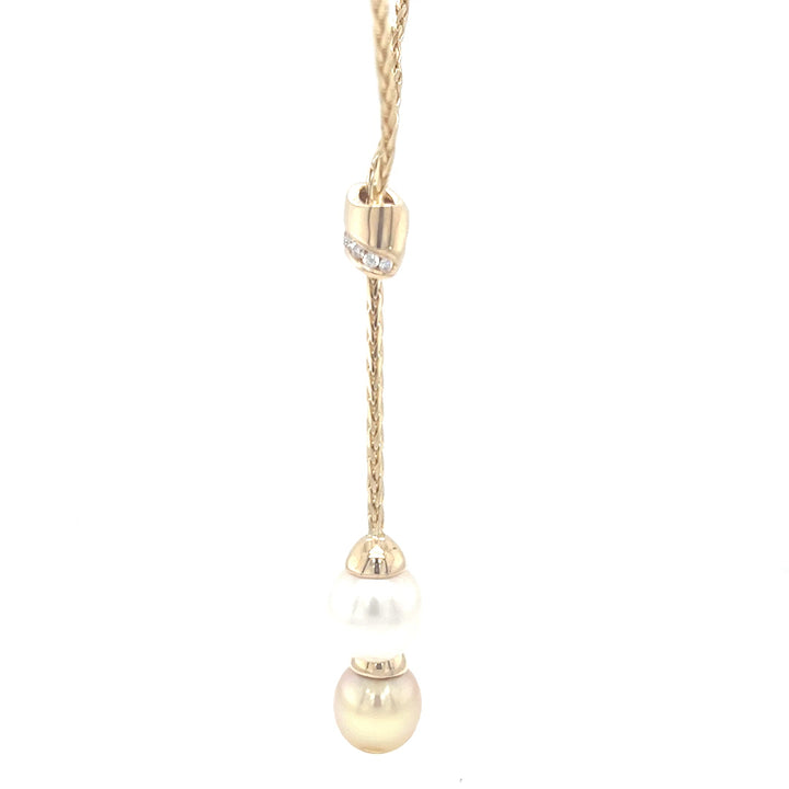 South Sea Pearl and Diamond Lariat Necklace