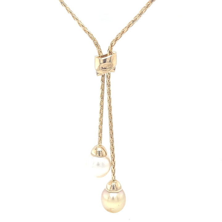 South Sea Pearl and Diamond Lariat Necklace