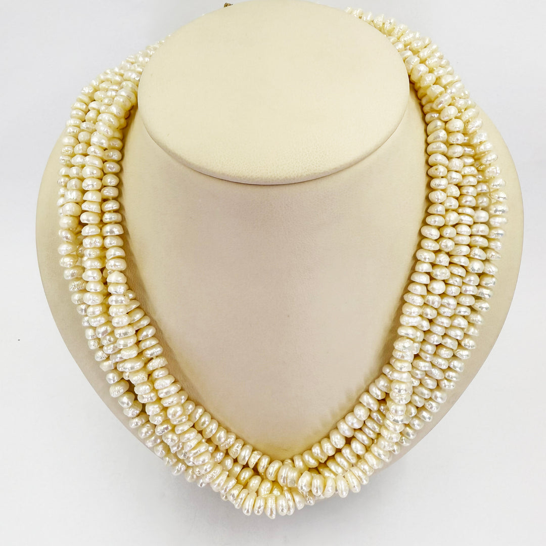 18K Yellow Gold Five-Strand Freshwater Pearl Necklace