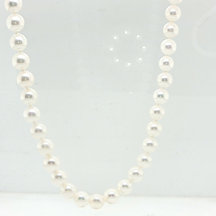 14K Yellow Gold Akoya Pearl Necklace -18 Inch