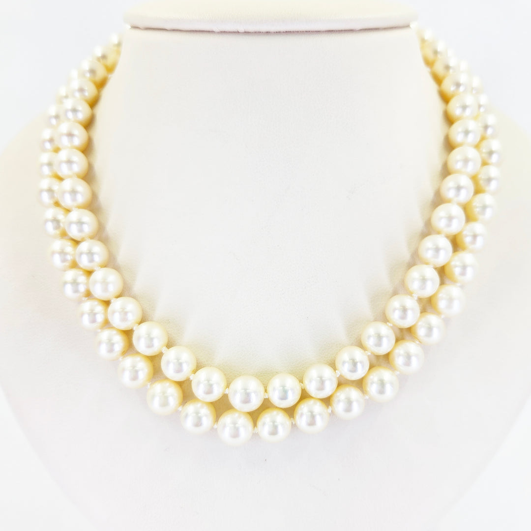 14K Yellow Gold Cultured Pearl Strand Necklace