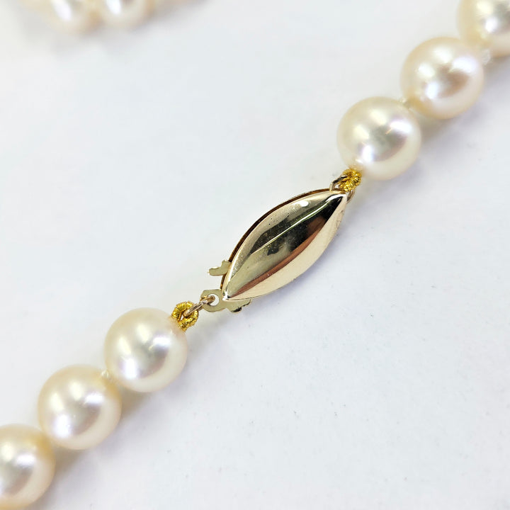 14K Yellow Gold Cultured Pearl Strand Necklace