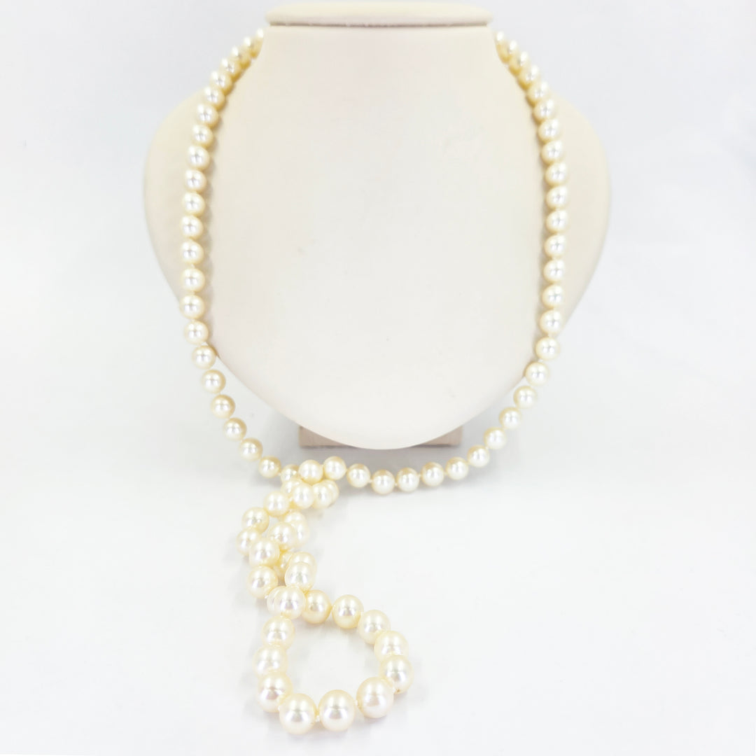 14K Yellow Gold Cultured Pearl Strand Necklace