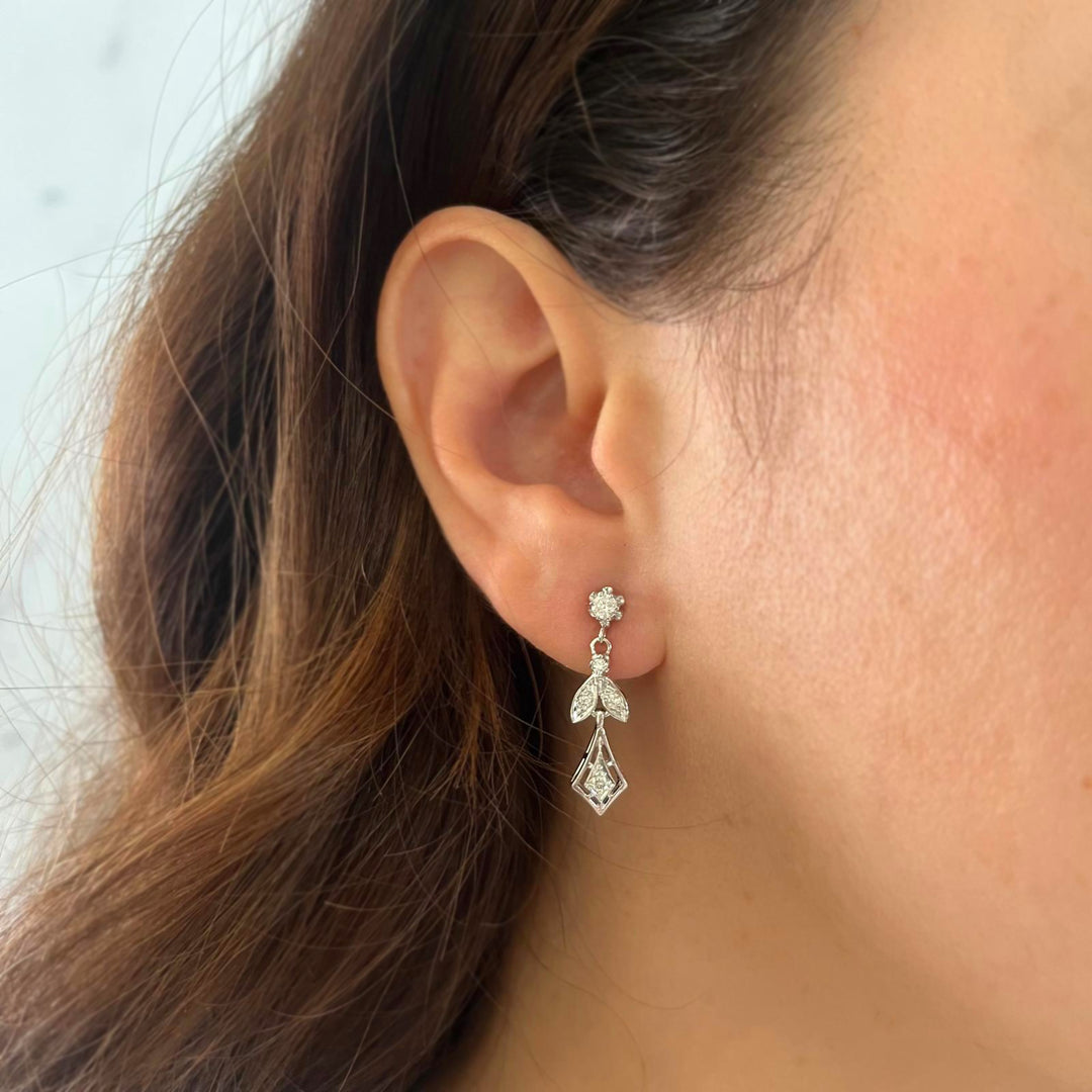 Vintage Diamond Drop Earrings