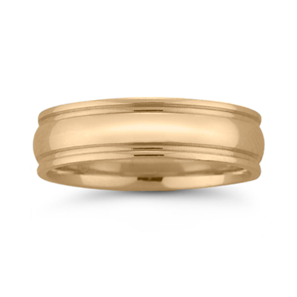 6mm Yellow Gold Wedding Band