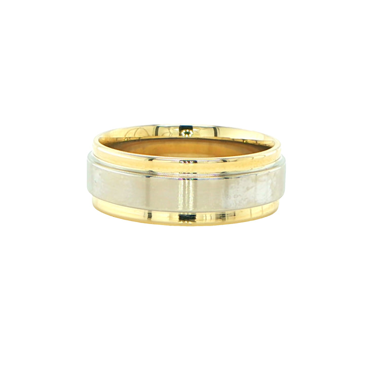 14K Yellow & White Gold Inlay Wedding Band