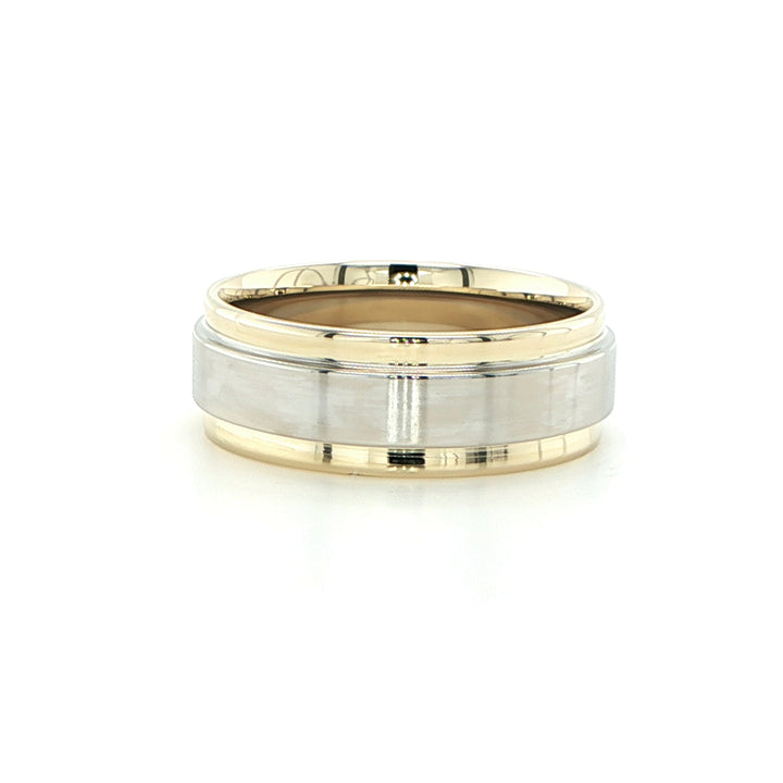 14K Yellow & White Gold Inlay Wedding Band