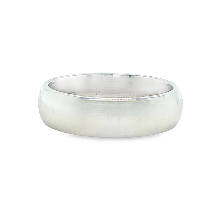 14K White Gold Polished Band Ring 6mm