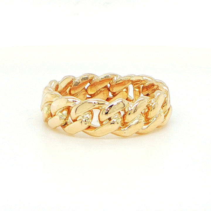 18K Yellow Gold Curb Link Band Ring