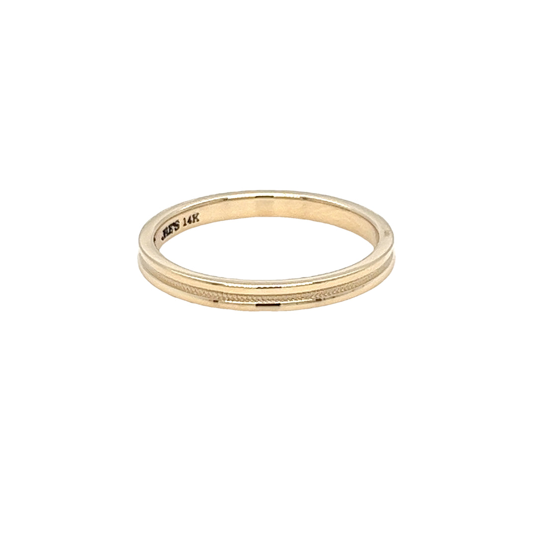 2mm Milgrain Center Stack Band