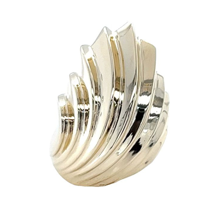 14K Yellow Gold Fan Spray Statement Ring
